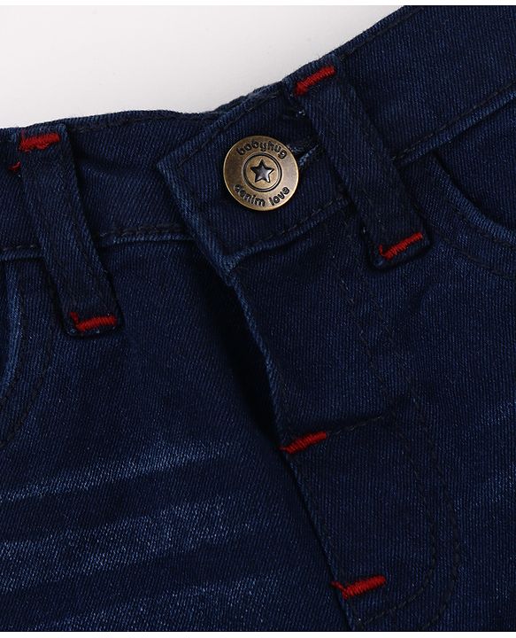 Babyhug Cotton Woven Full Sleeves Printed Shirt & Denim Jeans Set - Blue