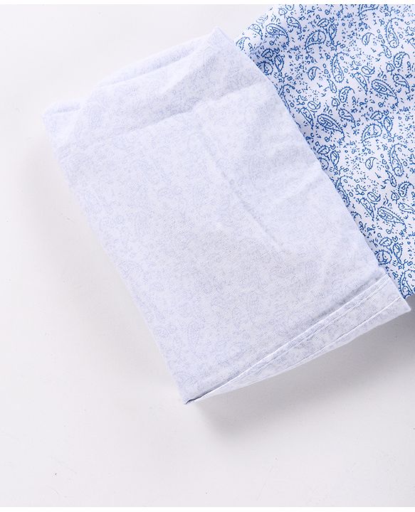Babyhug Cotton Woven Full Sleeves Printed Shirt & Denim Jeans Set - Blue