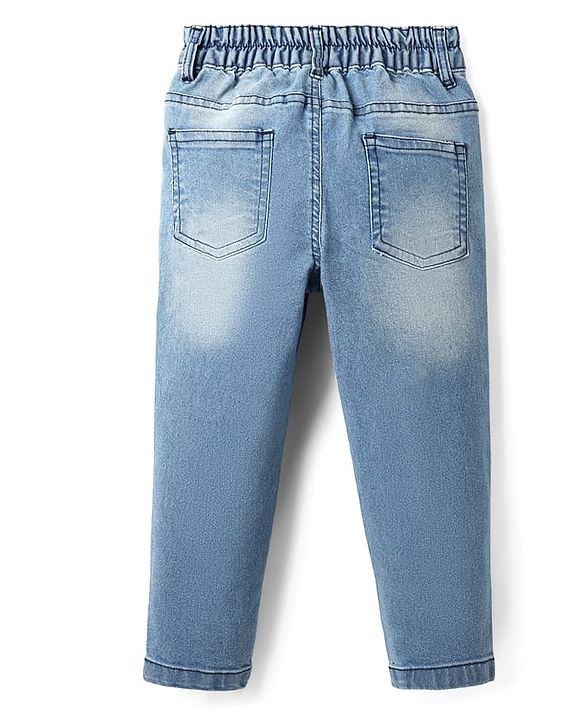 Babyhug Cotton Woven Full Sleeves Printed Shirt & Denim Jeans Set - Blue