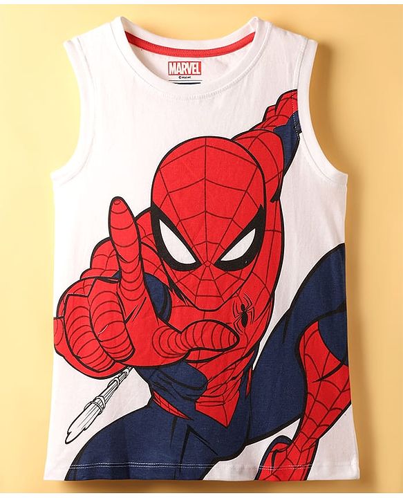 Pine Kids Marvel Cotton Woven Half Sleeves Shirt with Inner Tee  Spider Man Graphics - Multicolor