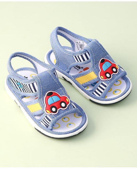 Cute Walk by Babyhug Velcro Closure Sandals With Car Patch - Blue