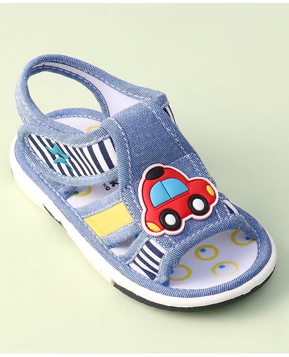 Cute Walk by Babyhug Velcro Closure Sandals With Car Patch - Blue