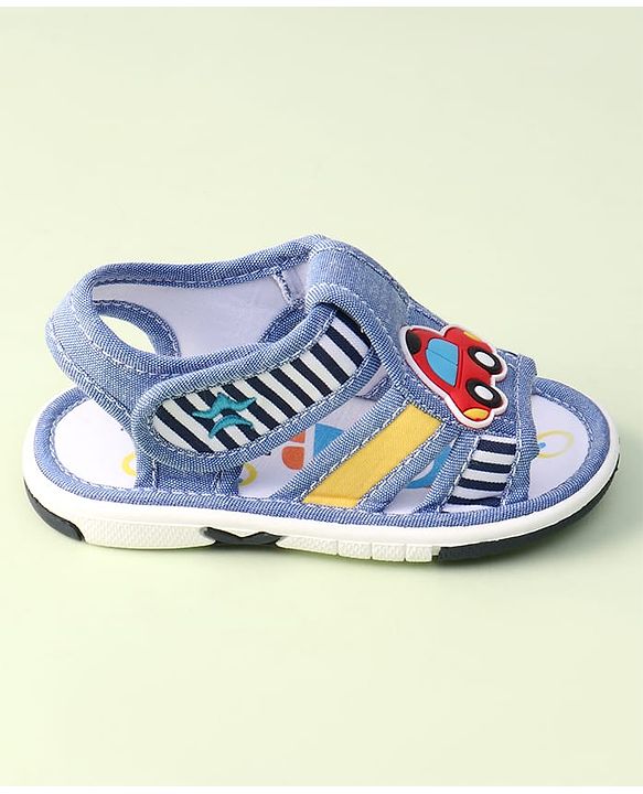 Cute Walk by Babyhug Velcro Closure Sandals With Car Patch - Blue