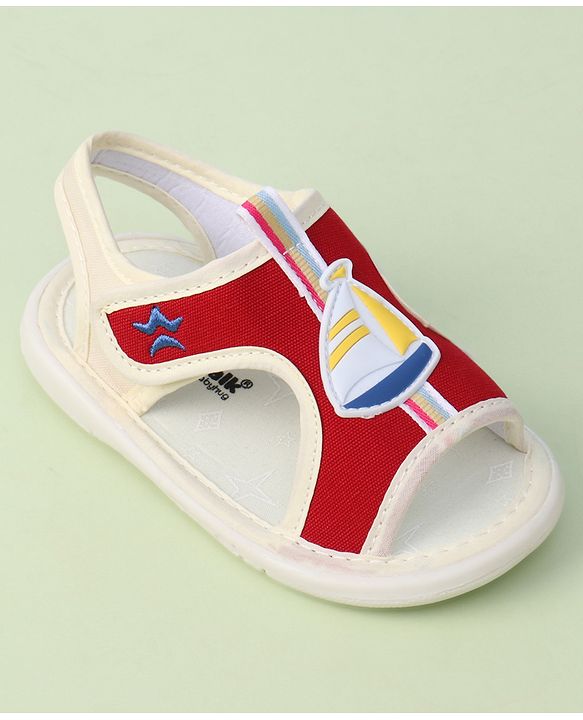Cute Walk by Babyhug Sandals with Velcro Closure & Yatch Applique - Navy Blue