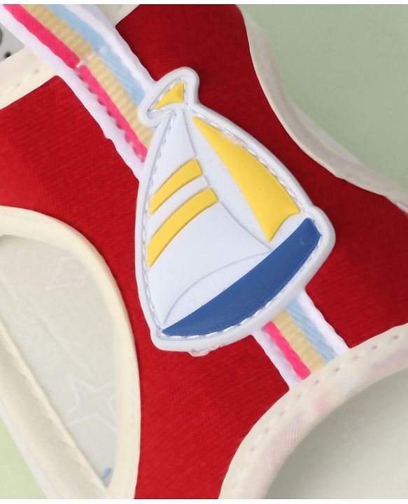 Cute Walk by Babyhug Sandals with Velcro Closure & Yatch Applique - Navy Blue