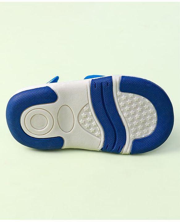Cute Walk By Babyhug Sandals With Velcro Closure & Vehicle Applique - Red