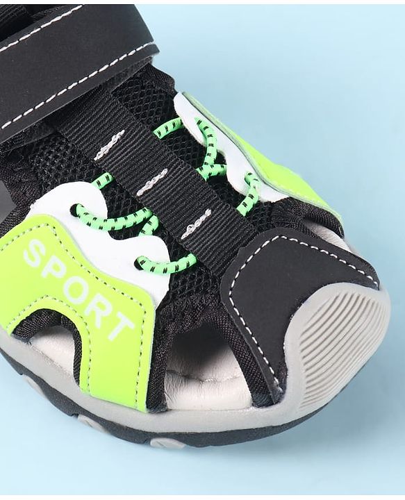 Cute Walk by Babyhug Velcro Closure Sandals With Sport Print - Green