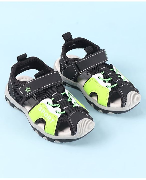Cute Walk by Babyhug Velcro Closure Sandals With Sport Print - Green