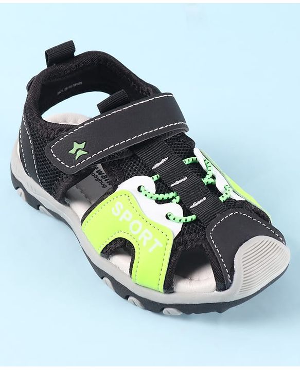Cute Walk by Babyhug Velcro Closure Sandals With Sport Print - Green