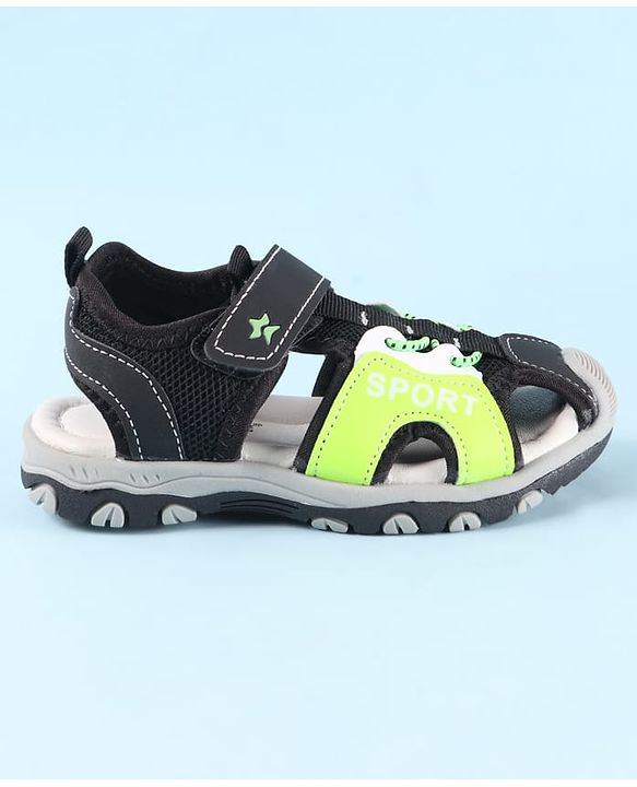 Cute Walk by Babyhug Velcro Closure Sandals With Sport Print - Green