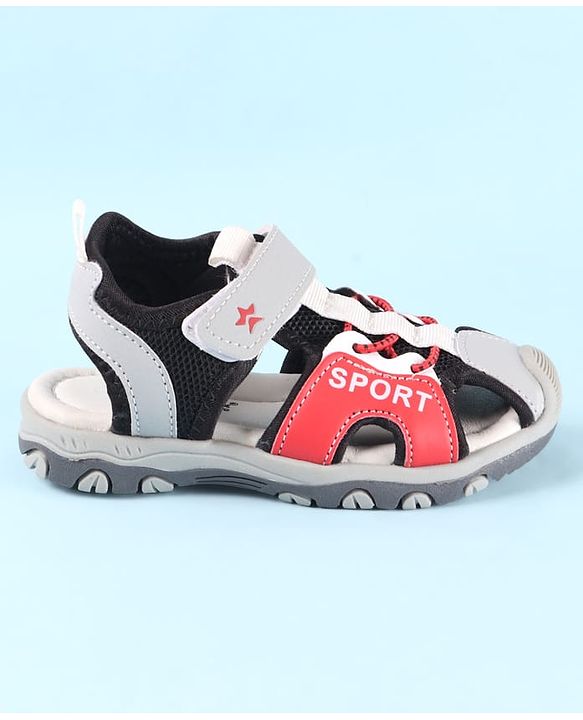 Cute Walk by Babyhug Velcro Closure Sandals With Sport Print - Red