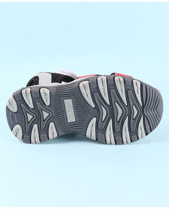 Cute Walk by Babyhug Velcro Closure Sandals With Sport Print - Red
