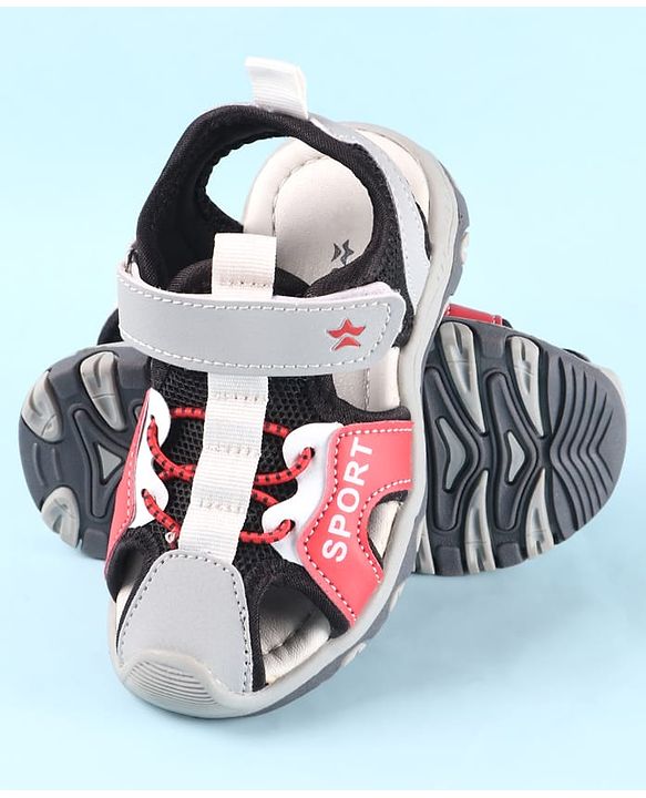 Cute Walk by Babyhug Velcro Closure Sandals With Sport Print - Red