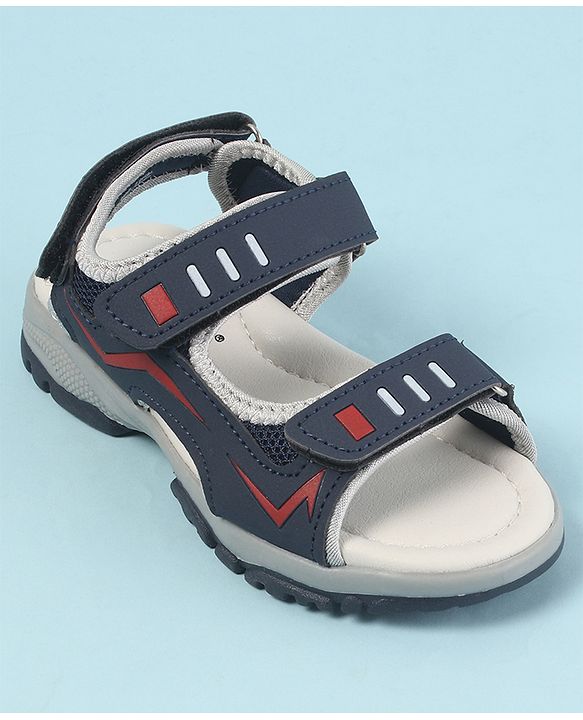 Cute Walk by Babyhug Sandals with Velcro Closure - Navy Blue & Orange