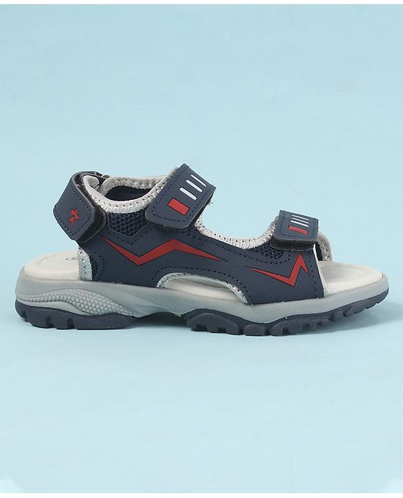 Cute Walk by Babyhug Sandals with Velcro Closure - Navy Blue & Orange