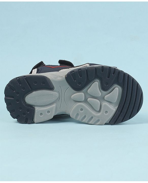 Cute Walk by Babyhug Sandals with Velcro Closure - Navy Blue & Orange