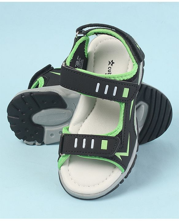 Cute Walk by Babyhug Sandals with Velcro Closure - Navy Blue & Orange