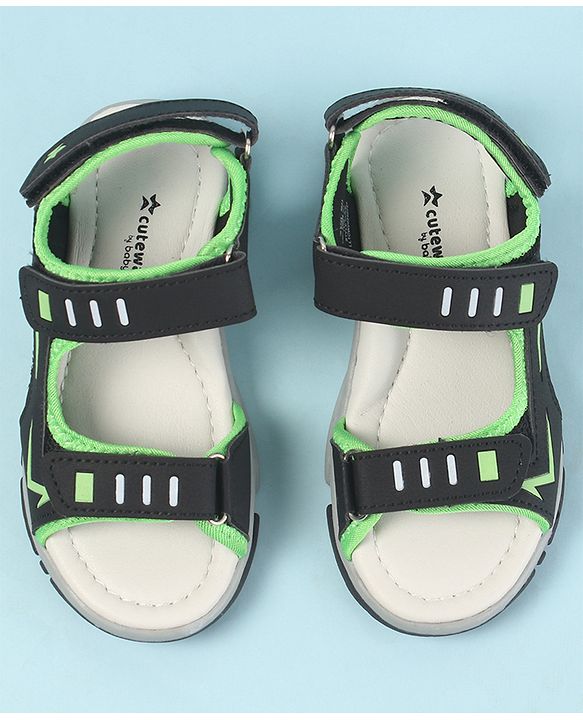 Cute Walk by Babyhug Sandals with Velcro Closure - Navy Blue & Orange