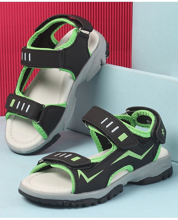 Cute Walk by Babyhug Sandals with Velcro Closure - Navy Blue & Orange