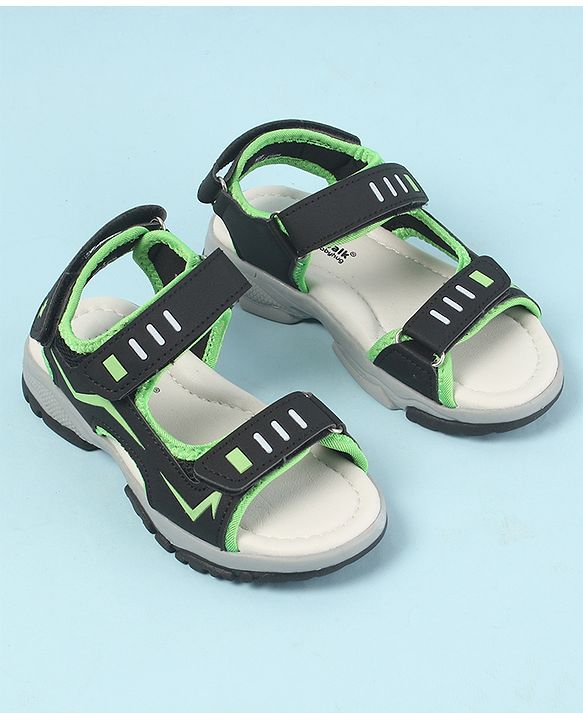 Cute Walk by Babyhug Sandals with Velcro Closure - Navy Blue & Orange