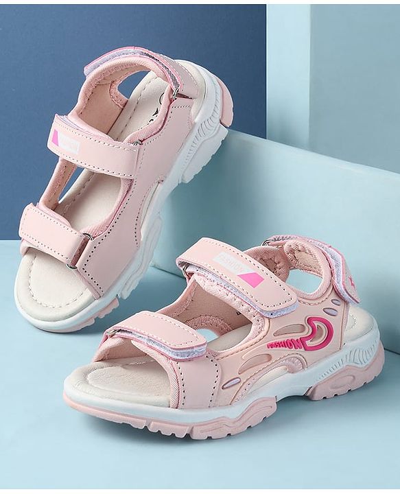 Cute Walk by Babyhug Velcro Closure Sandals with Fashion Applique - Pink