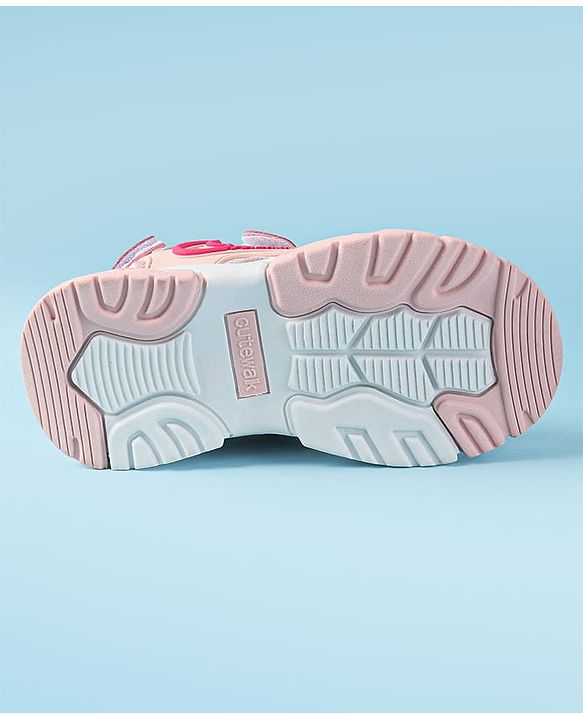 Cute Walk by Babyhug Velcro Closure Sandals with Fashion Applique - Pink