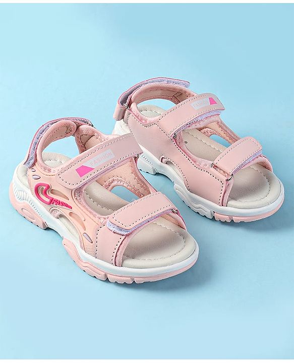 Cute Walk by Babyhug Velcro Closure Sandals with Fashion Applique - Pink