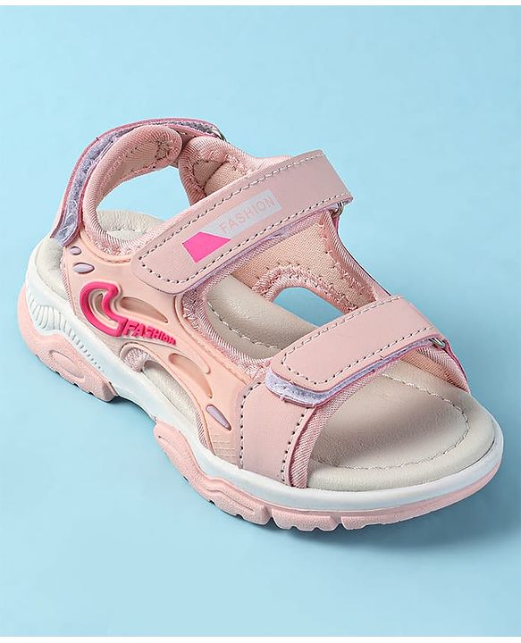 Cute Walk by Babyhug Velcro Closure Sandals with Fashion Applique - Pink