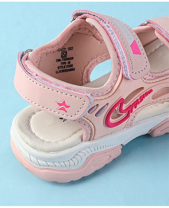 Cute Walk by Babyhug Velcro Closure Sandals with Fashion Applique - Pink