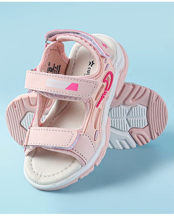 Cute Walk by Babyhug Velcro Closure Sandals with Fashion Applique - Pink
