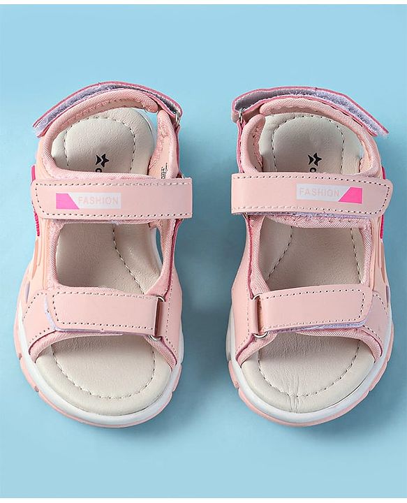Cute Walk by Babyhug Velcro Closure Sandals with Fashion Applique - Pink