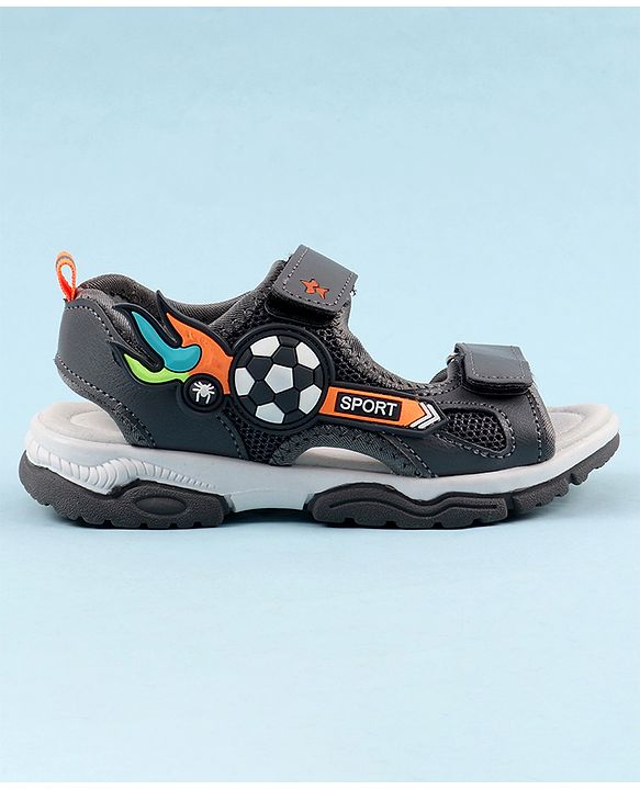 Cute Walk by Babyhug Sandals with Velcro Closure & 3D Applique - Black
