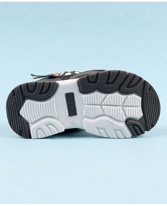 Cute Walk by Babyhug Sandals with Velcro Closure & 3D Applique - Black