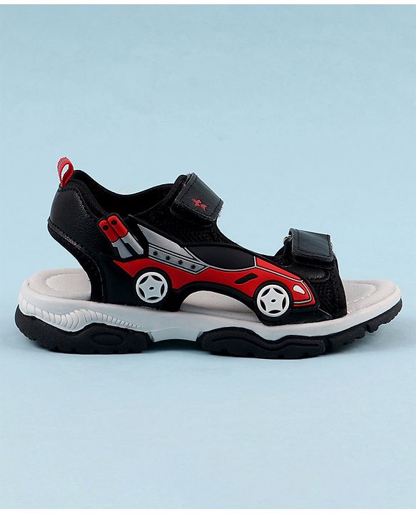 Cute Walk by Babyhug Sandals with Velcro Closure & 3D Applique - Black