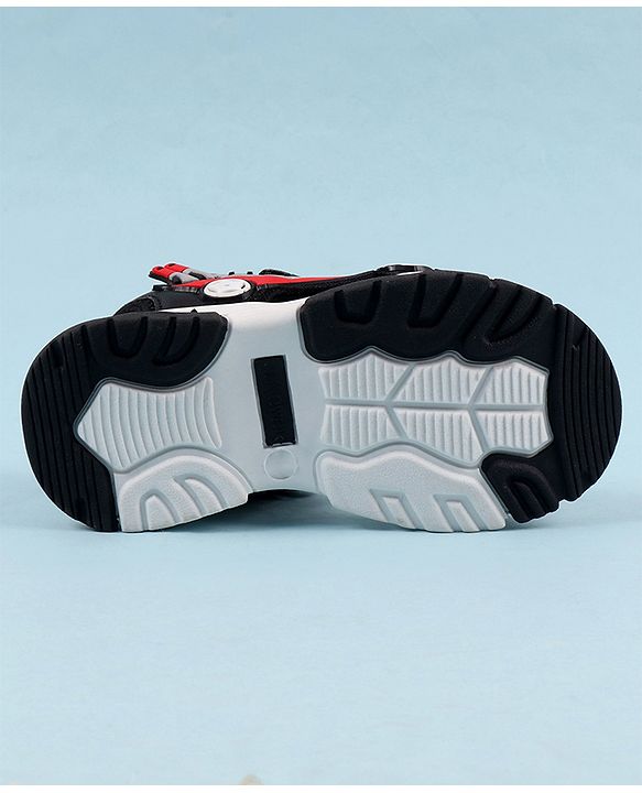 Cute Walk by Babyhug Sandals with Velcro Closure & 3D Applique - Black
