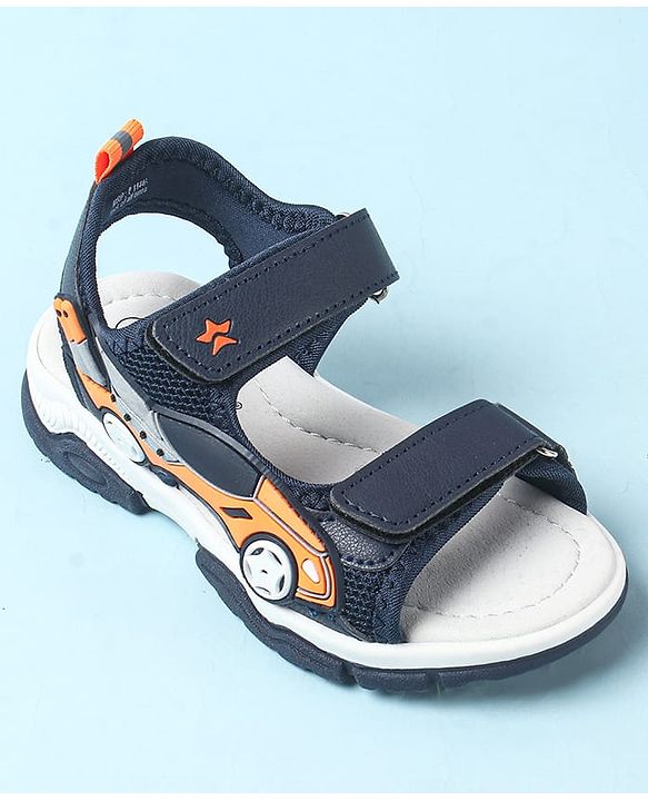 Cute Walk by Babyhug Sandals with Velcro Closure & 3D Applique - Black