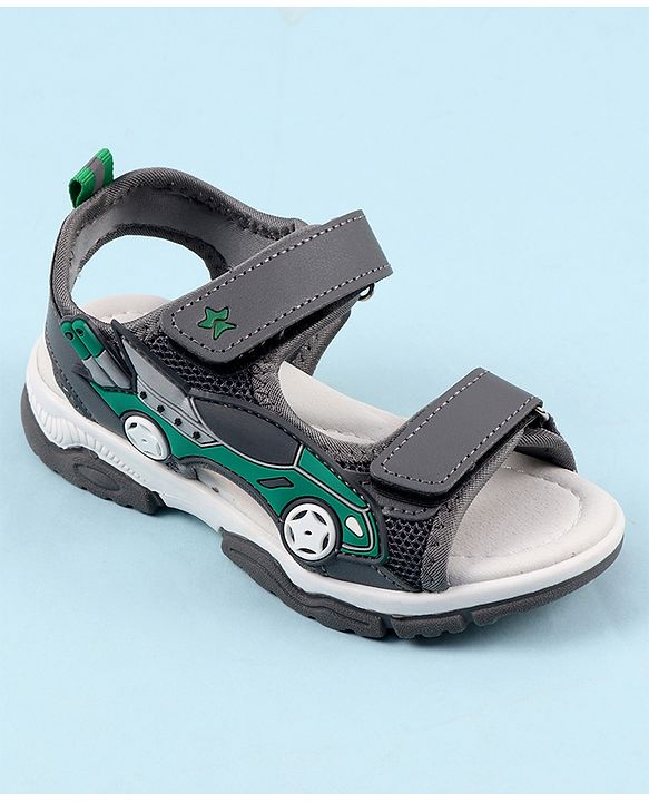 Cute Walk by Babyhug Sandals with Velcro Closure & 3D Applique - Black
