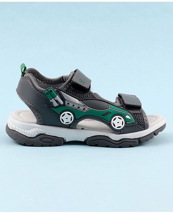 Cute Walk by Babyhug Sandals with Velcro Closure & 3D Applique - Black