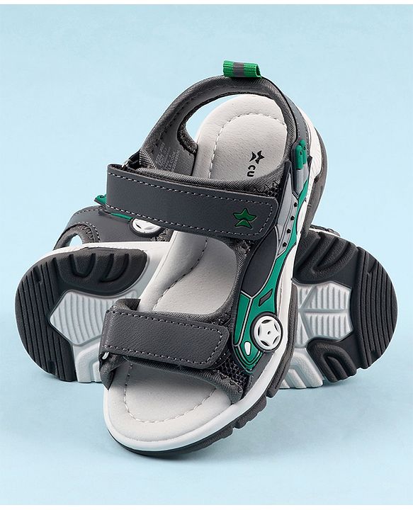 Cute Walk by Babyhug Sandals with Velcro Closure & 3D Applique - Black
