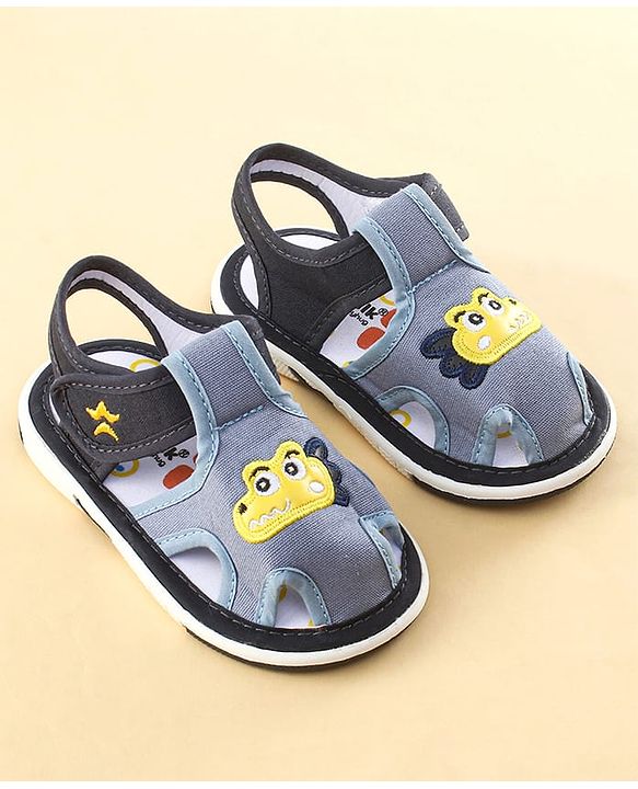 Cute Walk by Babyhug Sandals with Velcro Closure & Croco Patch - Navy Blue