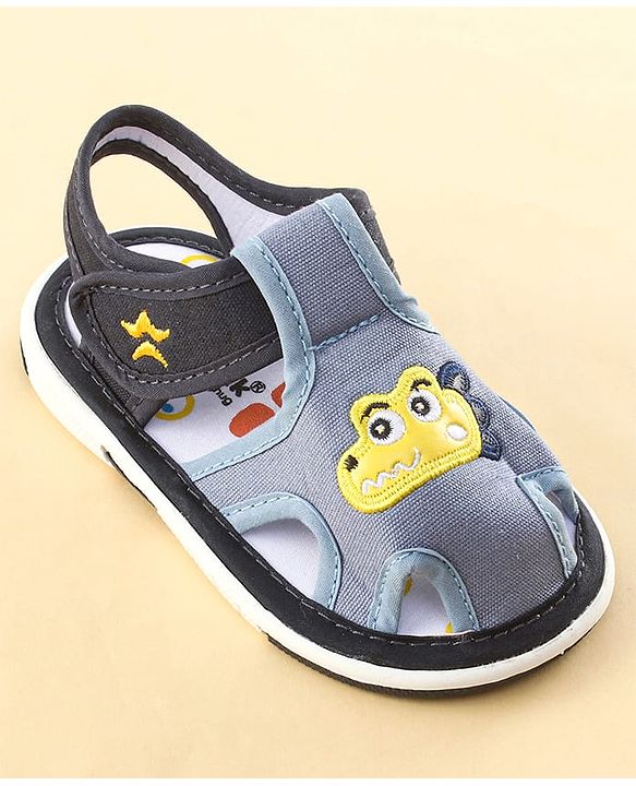 Cute Walk by Babyhug Sandals with Velcro Closure & Croco Patch - Navy Blue