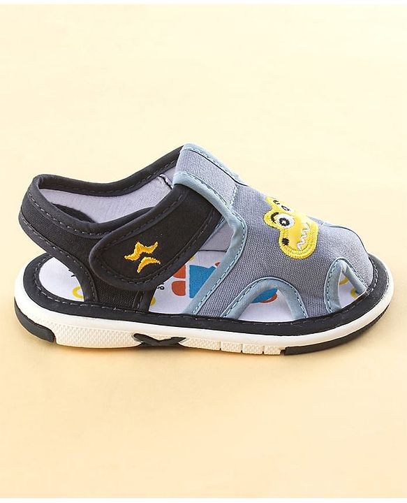 Cute Walk by Babyhug Sandals with Velcro Closure & Croco Patch - Navy Blue