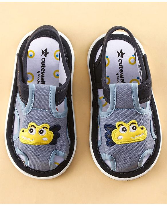 Cute Walk by Babyhug Sandals with Velcro Closure & Croco Patch - Navy Blue