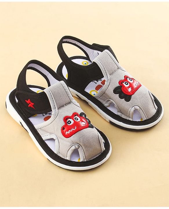Cute Walk by Babyhug Sandals with Velcro Closure & Croco Patch - Navy Blue