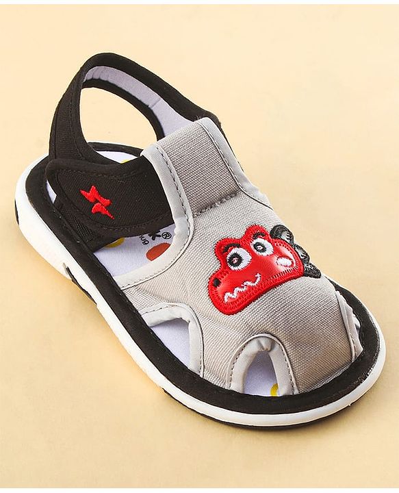 Cute Walk by Babyhug Sandals with Velcro Closure & Croco Patch - Navy Blue
