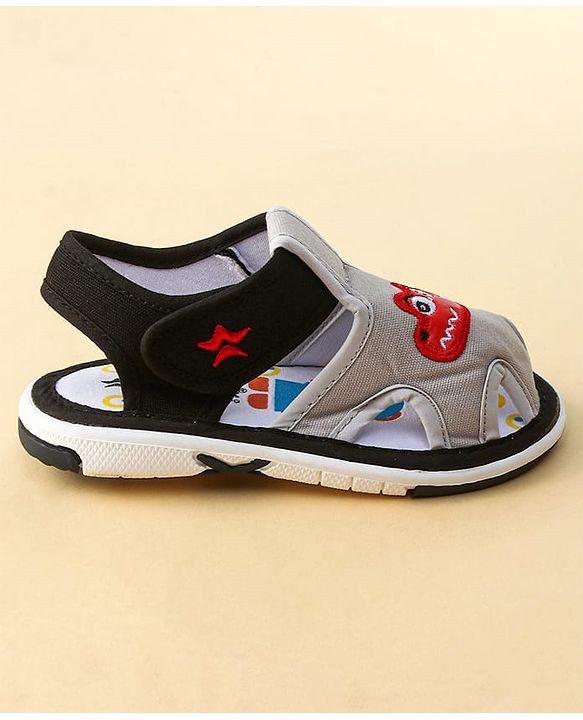 Cute Walk by Babyhug Sandals with Velcro Closure & Croco Patch - Navy Blue