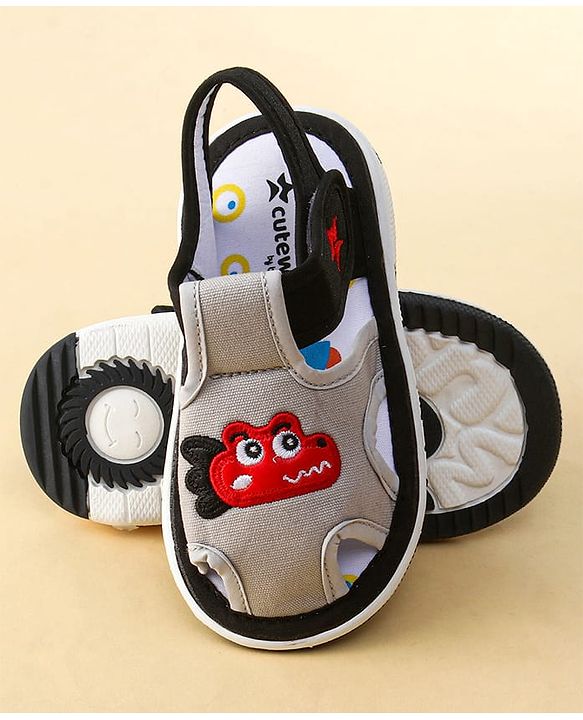 Cute Walk by Babyhug Sandals with Velcro Closure & Croco Patch - Navy Blue