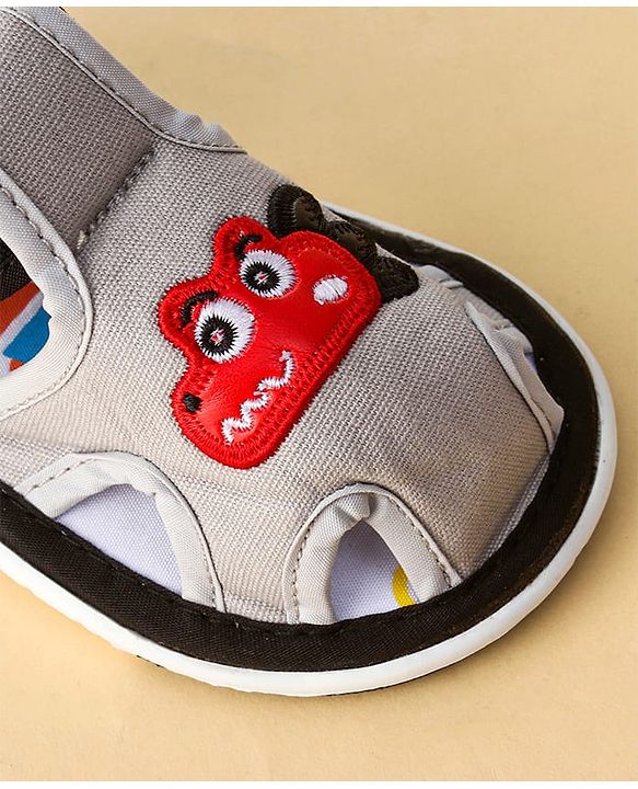 Cute Walk by Babyhug Sandals with Velcro Closure & Croco Patch - Navy Blue
