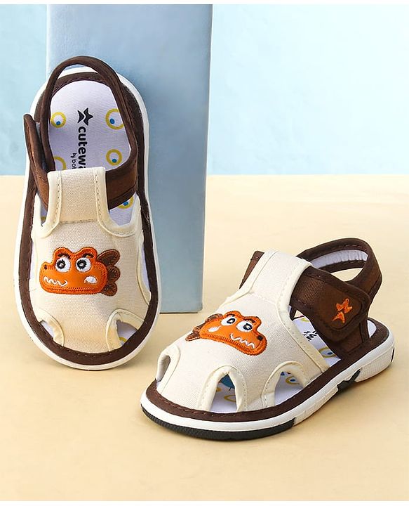 Cute Walk by Babyhug Sandals with Velcro Closure & Croco Patch - Navy Blue