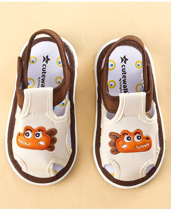 Cute Walk by Babyhug Sandals with Velcro Closure & Croco Patch - Navy Blue